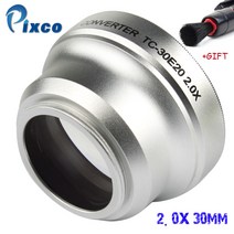 텔레컨버터 Pixco-30MM 2.0X 스레드 렌즈 확대 망원 렌즈캐논 니콘 소니 펜탁스 올림푸스 DSLR DV SLR 카메라용, 1개