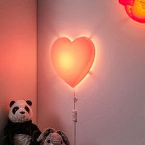 이케아 조명 우플뤼스트 LED 벽부착등 수면등 하트 핑크 아동 어린이 아이방 취침
