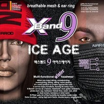 NAROO 나루 엑스밴드9 아이스에이지 스키 보드 방한 마스크 넥워머, 브라운