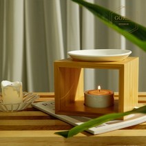 퓨어 우드 아로마 오일램프 버너 워머 티라이트 조명 아로마테라피 받침대, A
