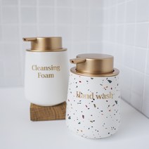 홈스토킹 호텔 욕실 도자기 세라믹 거품용기 욕실 디스펜서, 블랙 실버 400ml, CLEANSING FOAM, 1개