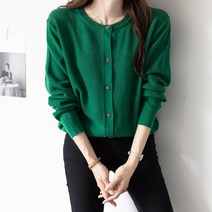 바이단미 여성용 니트 루즈핏 하찌 라운드넥 가디건