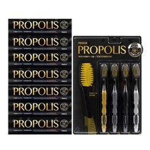 LG생활건강 페리오 프로폴리스 치약 160g 7개 + 칫솔 4입 잇몸 구내염 좋은 고급 입냄새 치아 시린 이빨 케어 치석 제거 구취 개선 구강 건강, 페리오 프로폴리스 치약 7입+칫솔4입