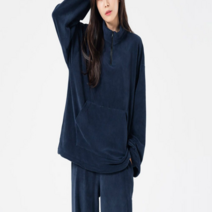 가을 겨울 조임끈 포인트 포켓 여성 아노락 반집업