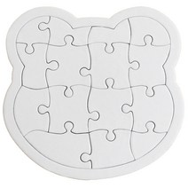 [문구조아] 종이 퍼즐 곰얼굴 15pcs 만들기 공예 재료, 10개