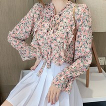 수스다 플라워리본 블라우스 프릴셔츠 빅사이즈 셔츠