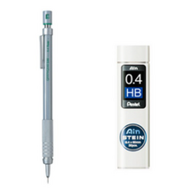 펜텔 비쿠냐 EX 시리즈 샤프펜슬 라이트블루 PX2005S + AIN 샤프심 HB + AIN 지우개 세트, 0.4mm, 10세트