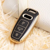 TPU 자동차 키 커버 케이스 아우디 A3 A6L A6 A7 A8 Q7 Q8 키 체인 셸 가방 프로텍터 자동차 악세사리, black