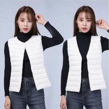 방한 여성경량패딩조끼 여자패딩조끼 겨울 베스트 롱 구스 맞춤 자원 봉사