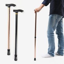 6단 높이조절식 효도 지팡이 노인 어르신 할머니 스틱, 블랙, 1개