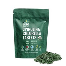 대상 생활 유기농 스피루리나 클로렐라에 | usda 유기농 | 1000정- 250g(8.8oz) | 채식주의자 | 면역 체계 강화 | 알칼리화 | 영양 밀도 | 해독 | 단백질 밀, 250정