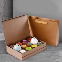 (해외직구)10P 혼합차 다기 선물세트(골드box), 단품