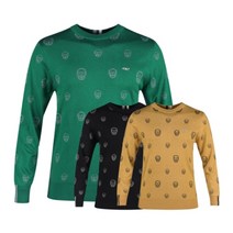 남성 가을 골프웨어 골프 스웨터 라운드 패턴 긴팔 니트 티셔츠