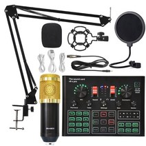 콘덴서마이크 sound card v9xpro upgradeed bm 800 professional studio condenser 무선 for game sing song mic, G_Gold, One Size