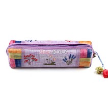 꽃자수 모시 필통-보라 외국인선물한국기념품