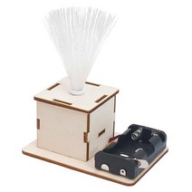 GHSHOP 다채로운 광섬유 조명 DIY 나무 과학 모델 교육, 목재 색상, 목재