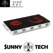 써니테크 유로 ER-830TW 하이라이트 2구 가로형 이동형 프리스탠등 캠핑 가정용 원룸 오피스텔 펜션 전기렌지 전기레인지 전기쿡탑