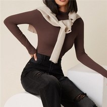 코로듀이 패딩 경량패딩 스탠드 업 칼라 긴팔 스트레치 티셔츠 여성 가을겨울 양털 따뜻한 기본 풀오버 바닥 셔츠 패션 탑
