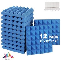 음향사운드디퓨저 판넬 방음재 베이스트랩 스피커흡음판 흡음 방음 103821, Medium Density_12 Pcs With Tap, Blue