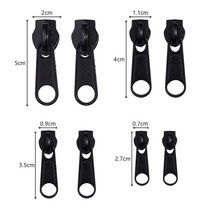 옷 지퍼 달기 금속 지퍼 실더 나일론 지퍼 자켓 가방 지갑 주머니 수리 지퍼 헤드 수리 키트 DIY 의류 재, 03 8pcs Black