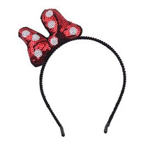 하늘풍선파티 미니 스팽글리본머리띠 파티용품 생일파티 헤어밴드 돌잔치 학교 체육대회 응원머리띠 파티머리띠, 1개, 레드