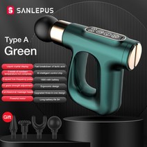 sanlepus pulse massage gun hot compress gun electric massager deep muscle 이완 for body neck back fitn, 녹색, C형 충전