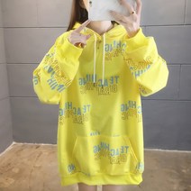 Maidefei 봄가을 얇은 자모그래픽 루즈핏 빅사이즈 여성용 후드티