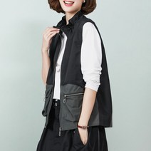 Tagi.여자 봄가을 루즈핏 숏조끼 캐주얼 베스트 아우터