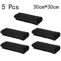 51pc 매직 유리 닦아 헝겊 줄무늬 무료 워터 마크 재사용 자동차 타월 두꺼운 청소 걸레 도구, black S5PCS