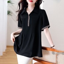 셀럽당 빅사이즈 여성룩 기질 심플 티셔츠 상의 루즈핏 반팔 블라우스C04290