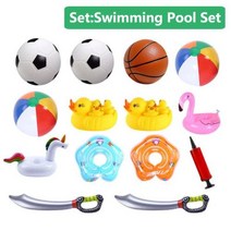 조립식수영장그늘막 컨테이너 간이 야외수영장 여름 어린이 수영장 큰 재미 잔디 물 슬라이드 풍선 장난감 액세서리 세트, Sport Set