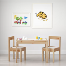 이케아 레트 유아책상 의자세트 101.784.13 화이트/소나무 어린이 테이블