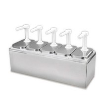 카페 시럽 펍핑기 오일 소스 펌프통 대형 대용량 용기, 1L/5구획소스펌프(베이스포함)