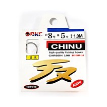 백경 BK-307 지누카드 1m 묶음바늘/감성돔+, 8호바늘 3호라인