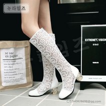 여성 봄 레이스 통굽 메쉬롱부츠JK35 뉴타임즈060401