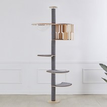 브리스캣 알루미늄캣폴 캣폴 (발판3개+해먹+하우스), CI-B7-아이보리