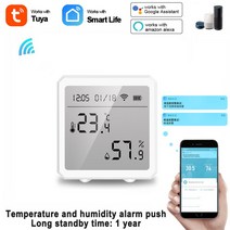 Tuya 와이파이 온도 및 습도 센서 스마트홈 용 var SmartLife 원격 제어 디스플레이 지원 알렉사 구글 어시스턴트, [02] Black