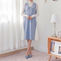 패션마켓 나시원피스 레이어드원피스 배색원피스 미 나시원피스 레이어드원피스 배색원피스 미디원피스 레이어드룩 브이넥원피스 데일리코디룩 데일리룩 일상룩 페미닌룩