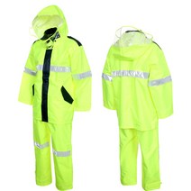 A-8001 안전우의 상하세트 형광연두 M~4XL 빅사이즈 우비 자켓 바지 방수바지 등산 오토바이 아진