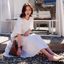 오키진 코튼 이지 반팔 원피스