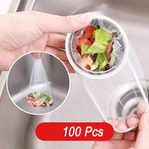 음식물 쓰레기 처리기 100pcs 주방 막힘 방지 싱크 필터 메쉬 일회용 하수 폐기물, 100개