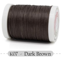 가죽공예실 레자실 가죽초실 Small Roll Flat Wax Thread Polyester Bracelet for Knitting Leather Craft, 02 1.0mm 210D 65M, 07 07 - Dark Brown