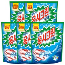 옥시크린 1kgx5팩 옷 얼룩 제거 제 리필 옥시 의류 빨래 산소계 표백제 세제, 5팩, 1L