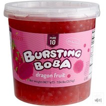 Bossen Pure10 Dragon Fruit Bursting Boba 보센 버스팅 팝핑 보바 용과 토핑 3.3kg 4팩