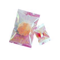 가정용진공포장기계 진공포장기 가정용진공포장기 압축기 투명 반짝이 레인보우 플라스틱 오픈 탑 백 열 진공 씰 찢어진 노치 일회용 식품 커피 콩 포장 파우치 100 개로트, 6x9cm