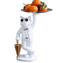 꿀템마켓 인테리어 소품 불독 트레이, 화이트