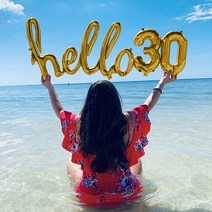 Hello 필기체 은박 풍선 원팩 헬로우 장식 연말 홈 파티, 2. hello 필기체풍선 - 골드
