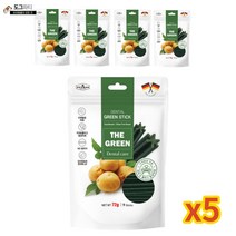 더그린 강아지 덴탈케어 입냄새제거 양치껌 그린 믹스 스틱껌, 5팩, 그린스틱 9P (72g)