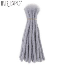 드레드락 드레드 헤어 레게 머리 dreadlock 합성 수제 순수 컬러 가발 레게 크로셰 연장 헤어 브레이드 흑인 남성 여성, [03] 20 inches, [02] 40strands, [09] # 그레이, 1개