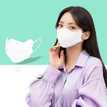플로우 천사 텐텐 KF94 컬러 새부리형 마스크 (날개핏), 흰색, 50매(5매입 x 10개)